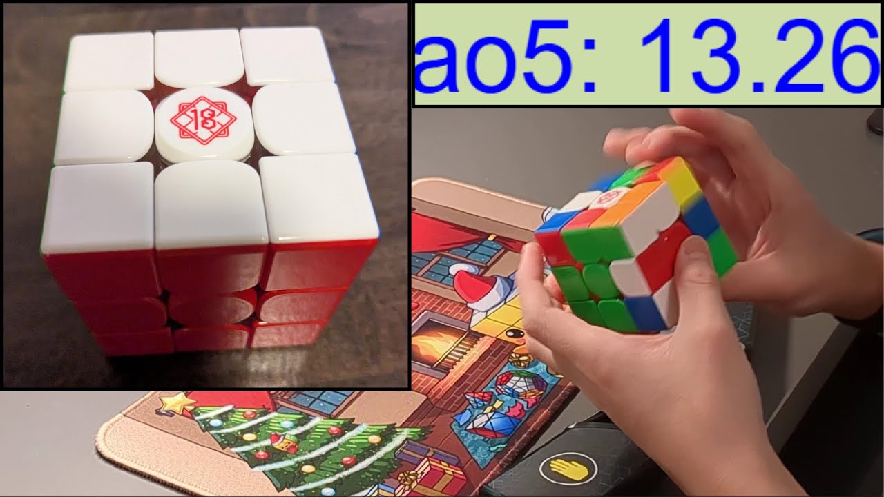 A 13.26 Ao5 on the MoYu WeiLong V11 18th Anniversary Edition 3x3 + ASMR (Scrambles in desc)