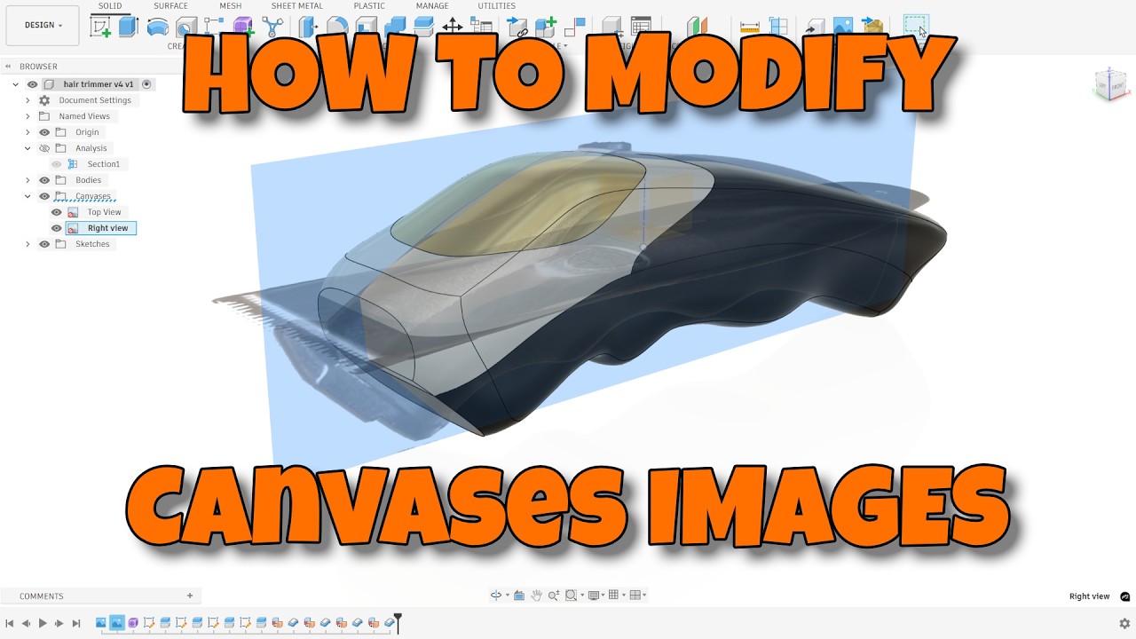 Fusion 360 Tutorial How to Adjust and Modify Canvases and Freeform Bodies #fusion360 #3ddesign #cad