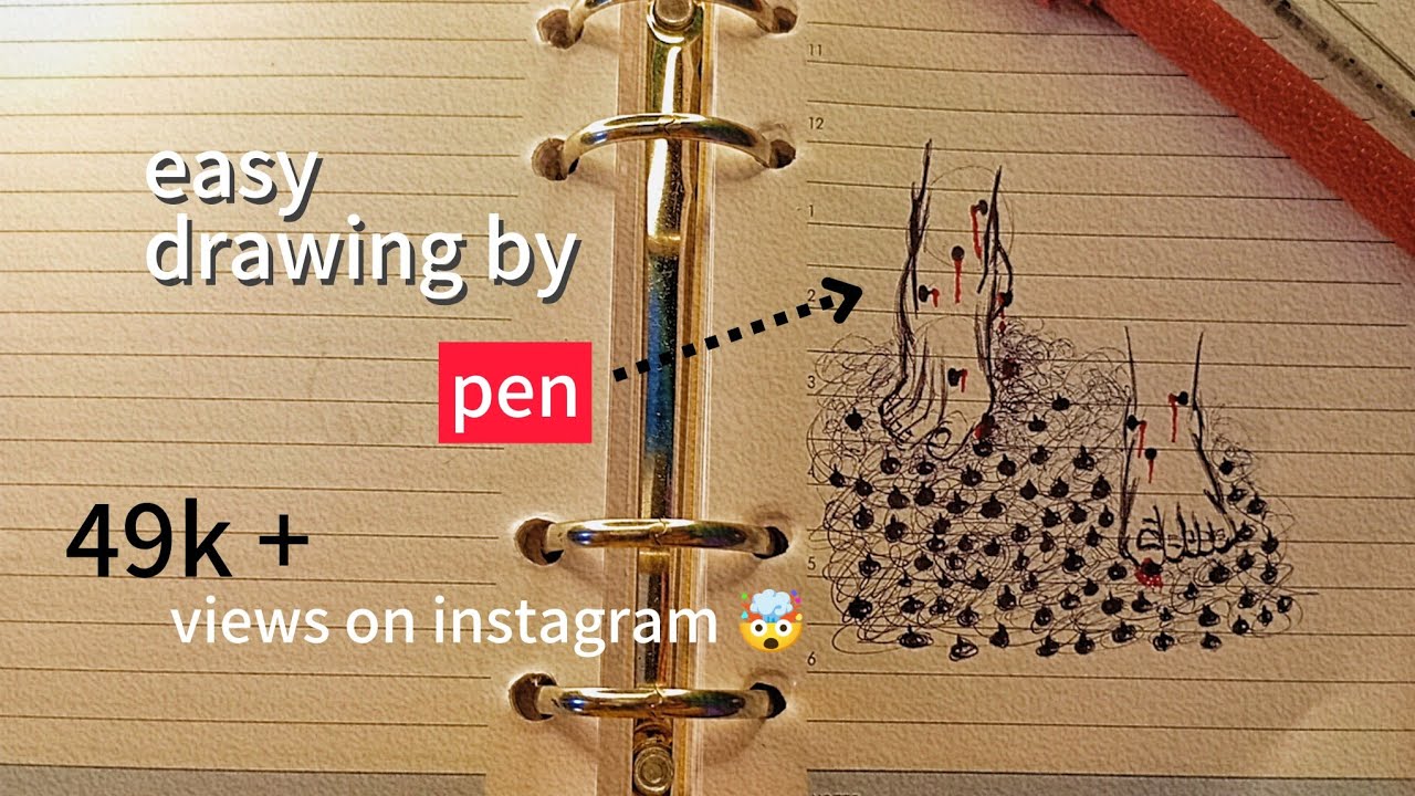 Easy drawing by pen || Viral 49k view's on instagram🤯 || easy for beginners || like comment share ||