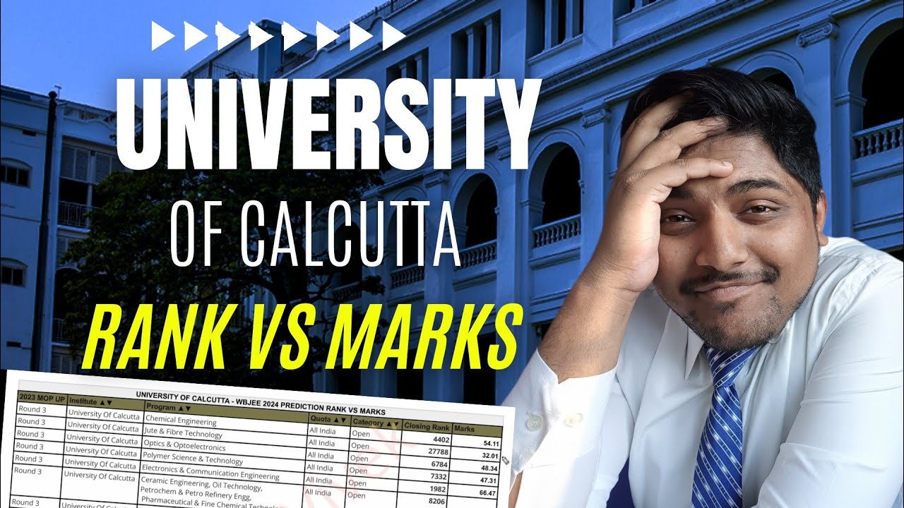 University of Calcutta Cut offs Branch Wise Rank Vs Marks || WBJEE 2025