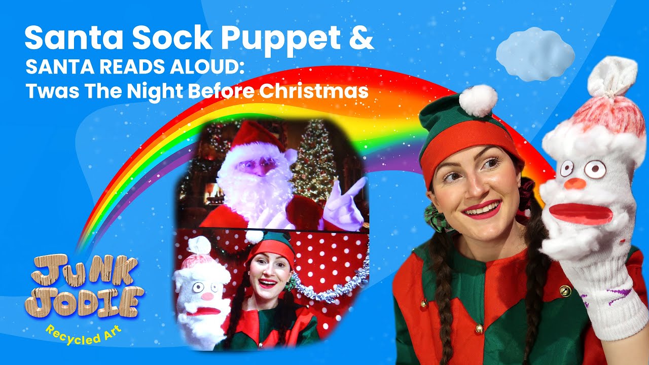 Meet Santa | How to make a Santa Puppet |  Santa reads aloud The Night Before Christmas |#artforkids