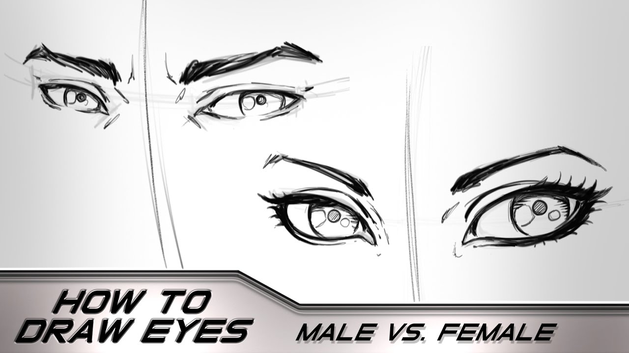 How to Draw Eyes Male Vs Female Step by Step - Narrated