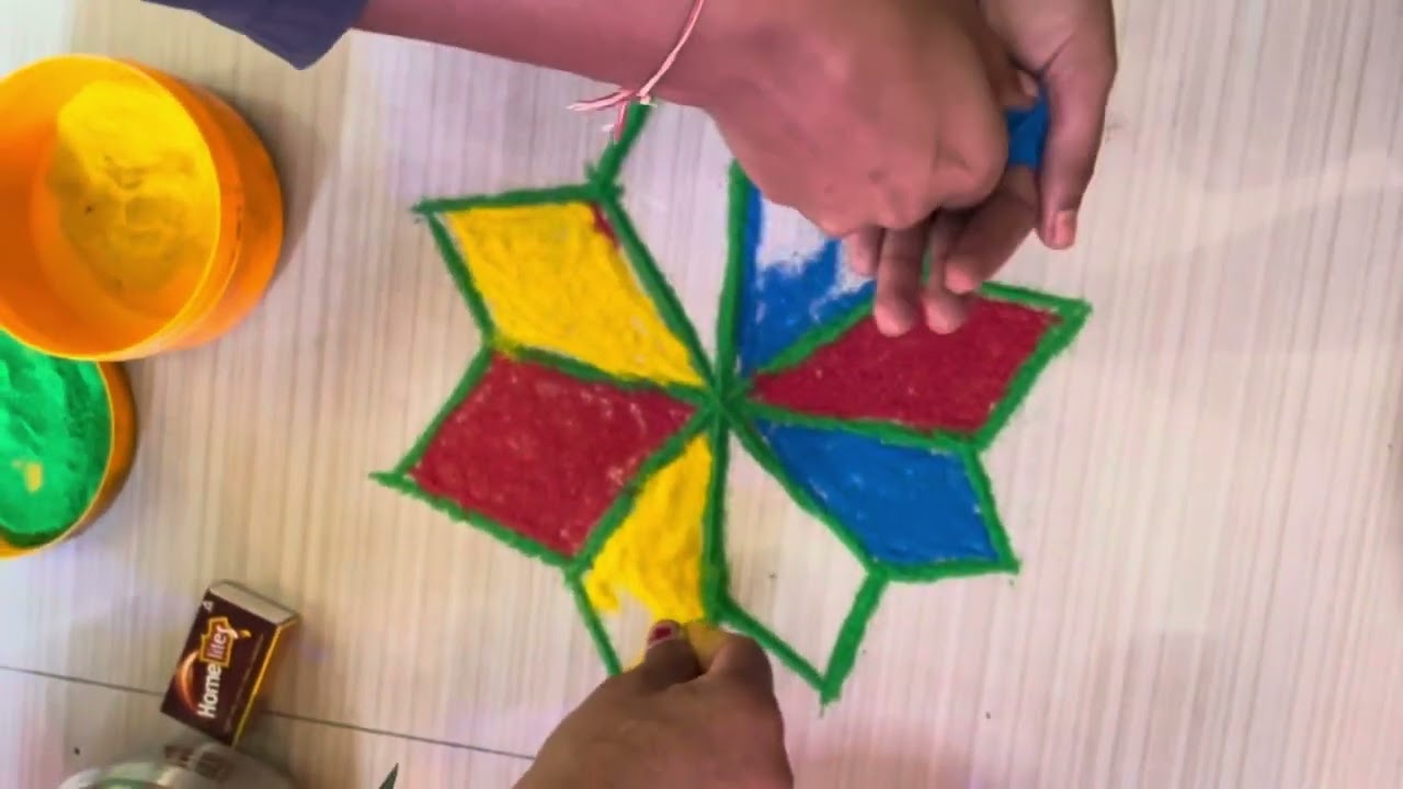 Jai ambe Gauri #Ambe #Navratri#rangoli #design  #youtubeshorts