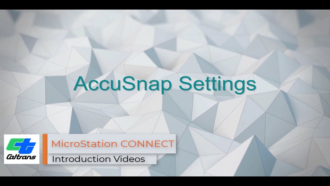 09 - MicroStation CONNECT - AccuSnap и диалоговое окно AccuSnap