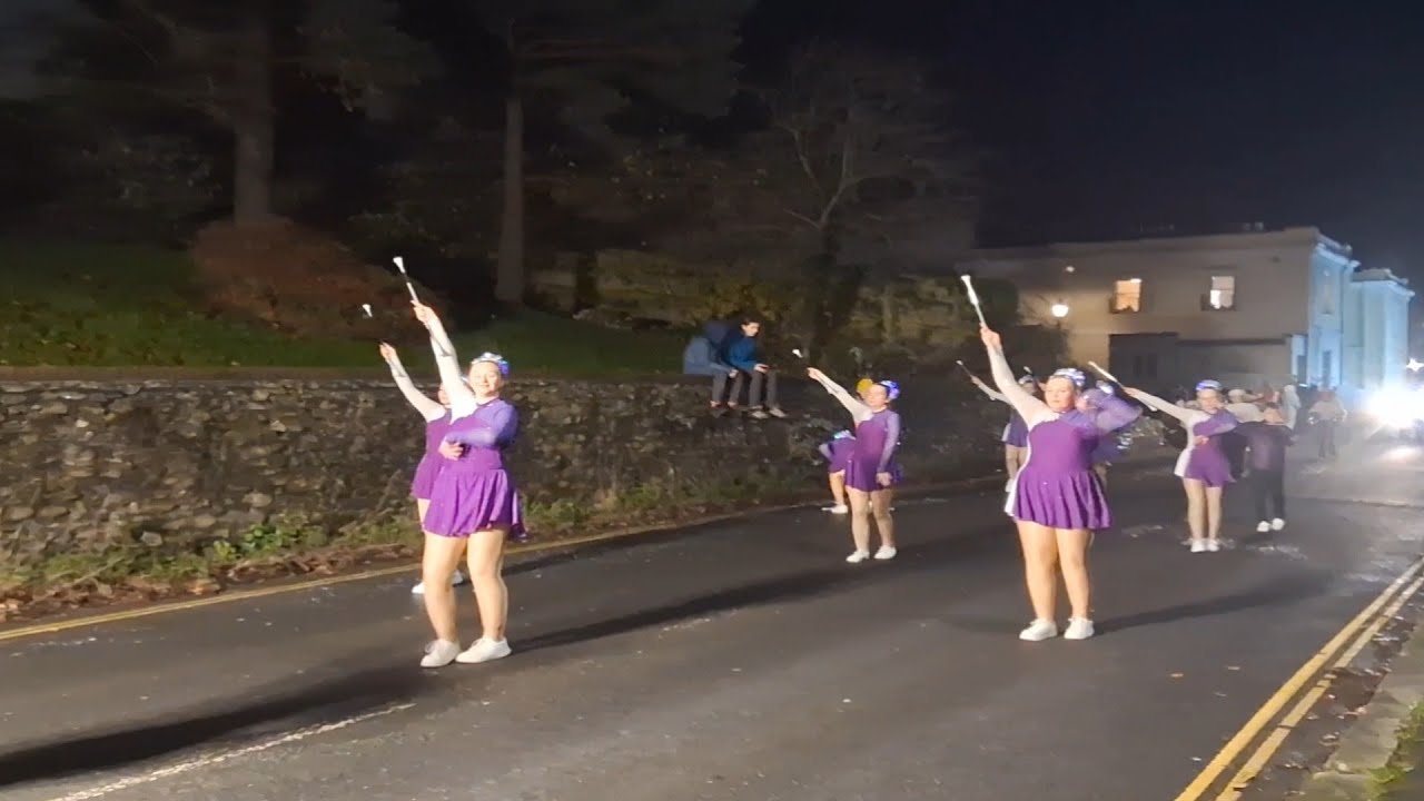 Honiton Christmas Carnival 2025 East Devon All Stars Majorettes, Snowman, Xmas Tree And Reindeer