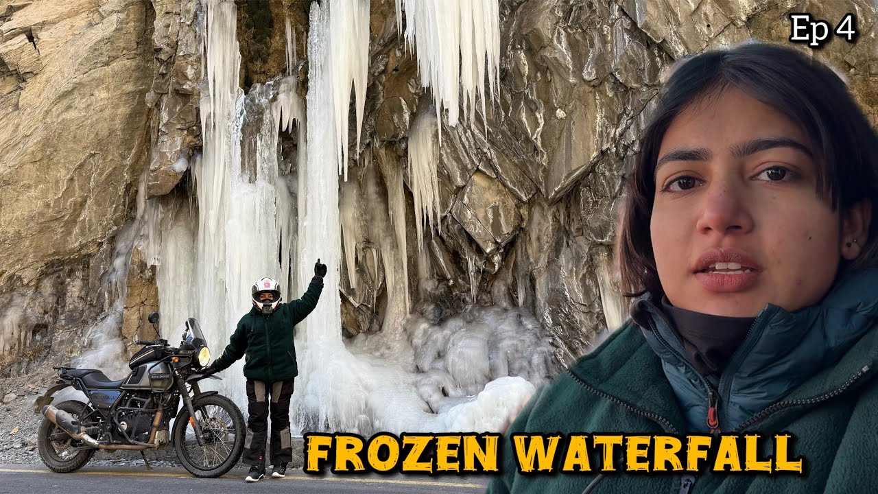 FROZEN WATERFALL OF MAJESTIC LADAKH | Winter Ladakh Ride Ep 4