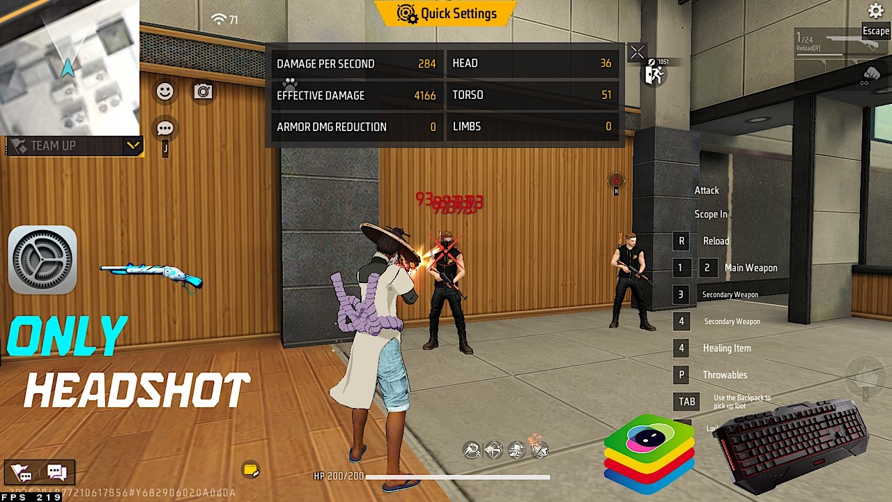 Only Headshot Setting | Blustacks X Beta | Garena Free Fire