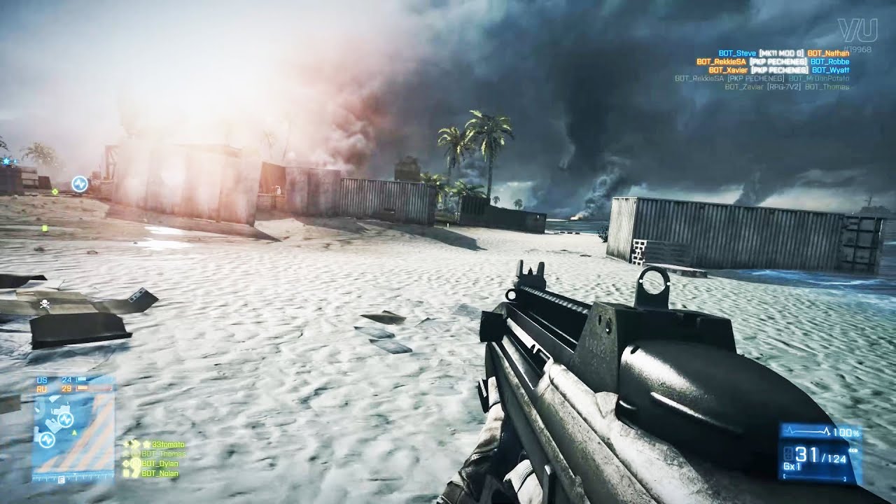 Battlefield 3: Fun Bots Gameplay - Wake Island