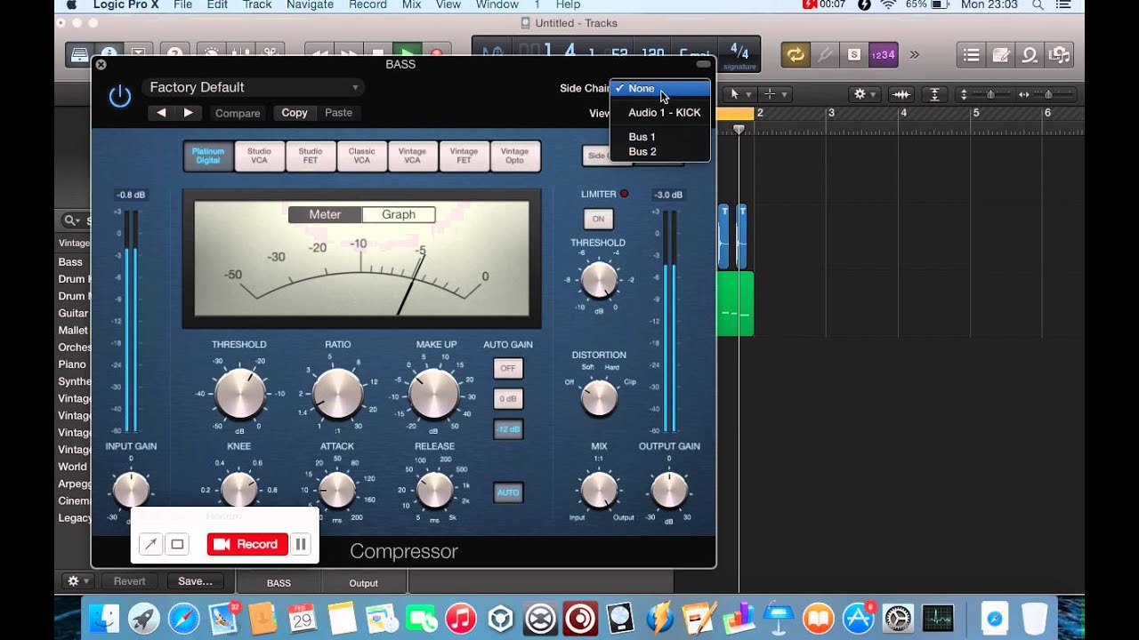 How to Sidechain Bass with kick Logic Pro X