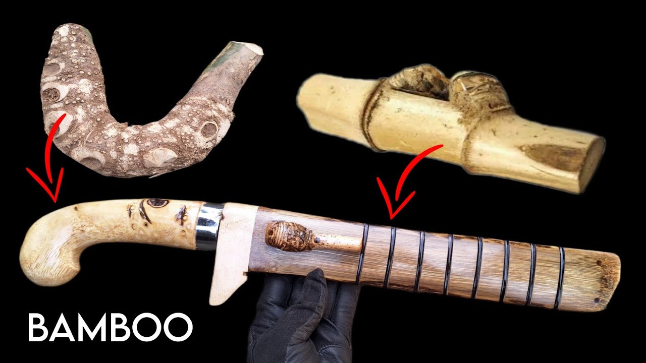 Cara membuat gagang dan sarung golok dari bambu