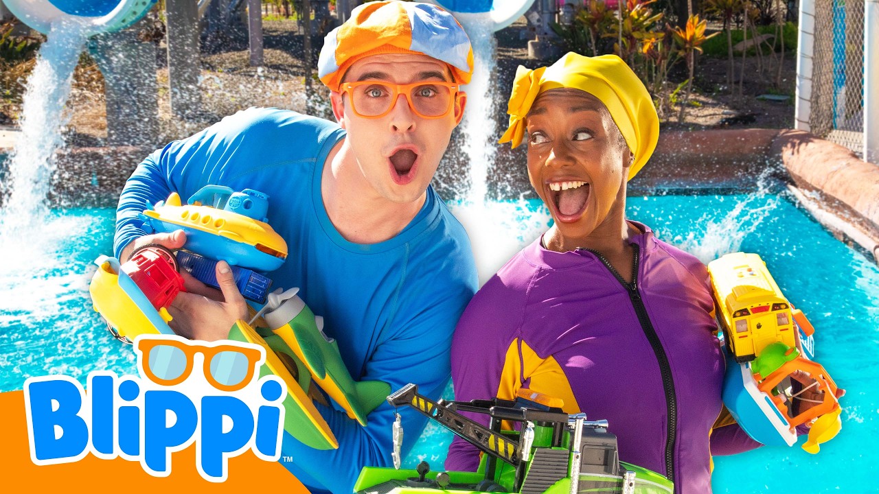 Waterpark SINK or FLOAT with Toys 🌊🚛 Playdates with Meekah!