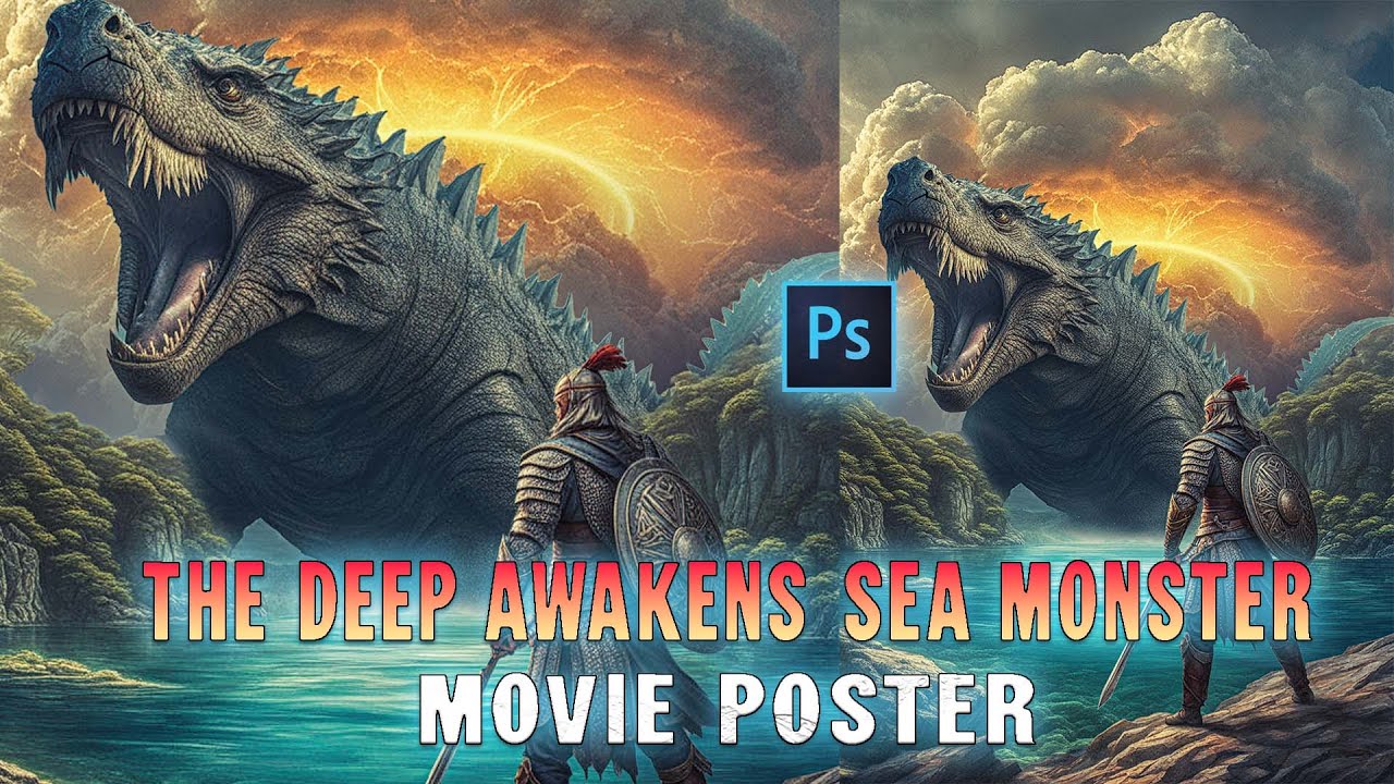 The Deep Awakens – Sea Monster Poster Design in Photoshop – A Cinematic Photoshop Tutorial!