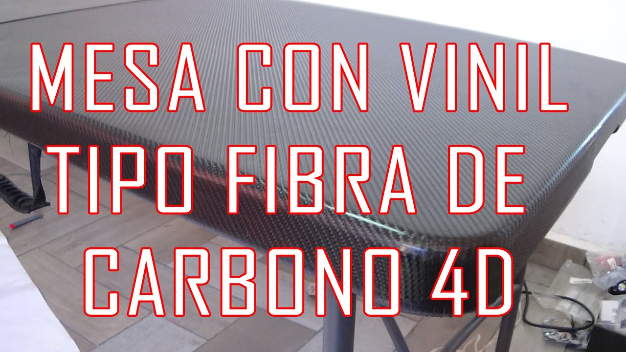 Como forrar una mesa plegable con Vinil Fibra de carbono 4d Vinilox wrap