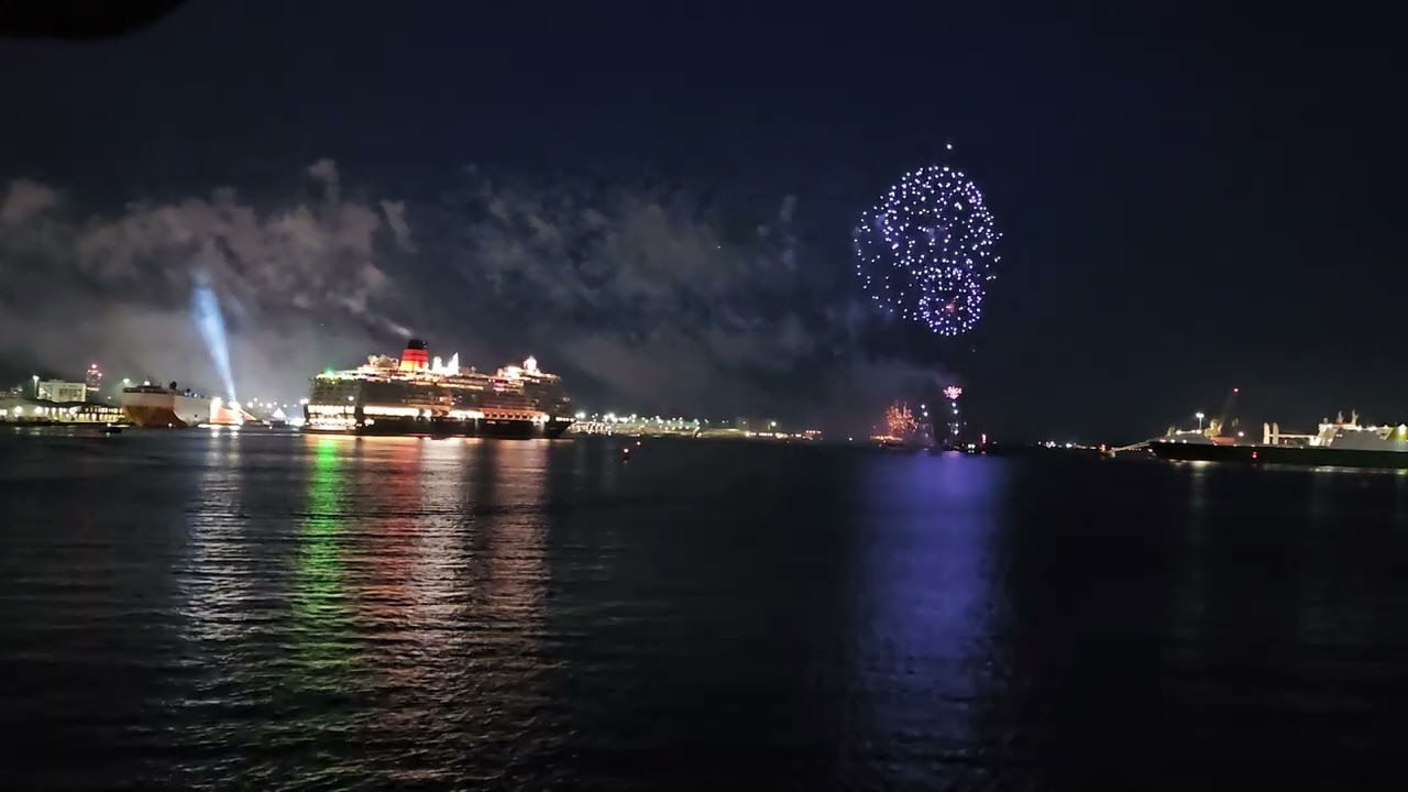 Cunard Queen Anne maiden sailaway @CunardLineOfficial @SSShieldhall