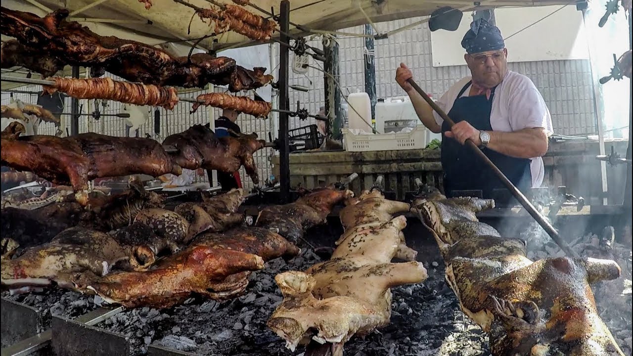 Huge Roasts, The Most Dangerous Cheese and More. Street Food Fair in Sardinia, Italy