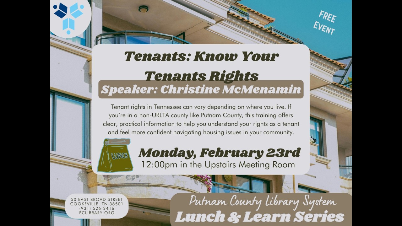 Lunch & Learn: Tenants - Know You Tenants Rights with Christine McMenamin!