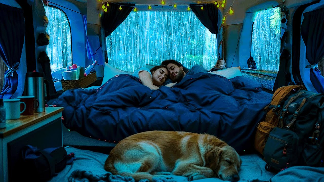 Night Rain in Car 🌙 Gentle Rain Ambience for Deep Sleep and Quiet Calm, Overcoming Stress & Anxiety