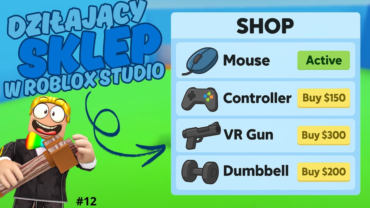 JAK ZROBIĆ SKLEP Z PRZEDMIOTAMI W GRZE ROBLOX? 🎇 Poradnik Roblox Studio (AZSS12)
