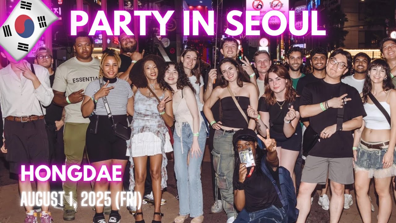 Hongdae Party with The Seoul Pub Crawl (2025-08-01) - Photographer Vlog