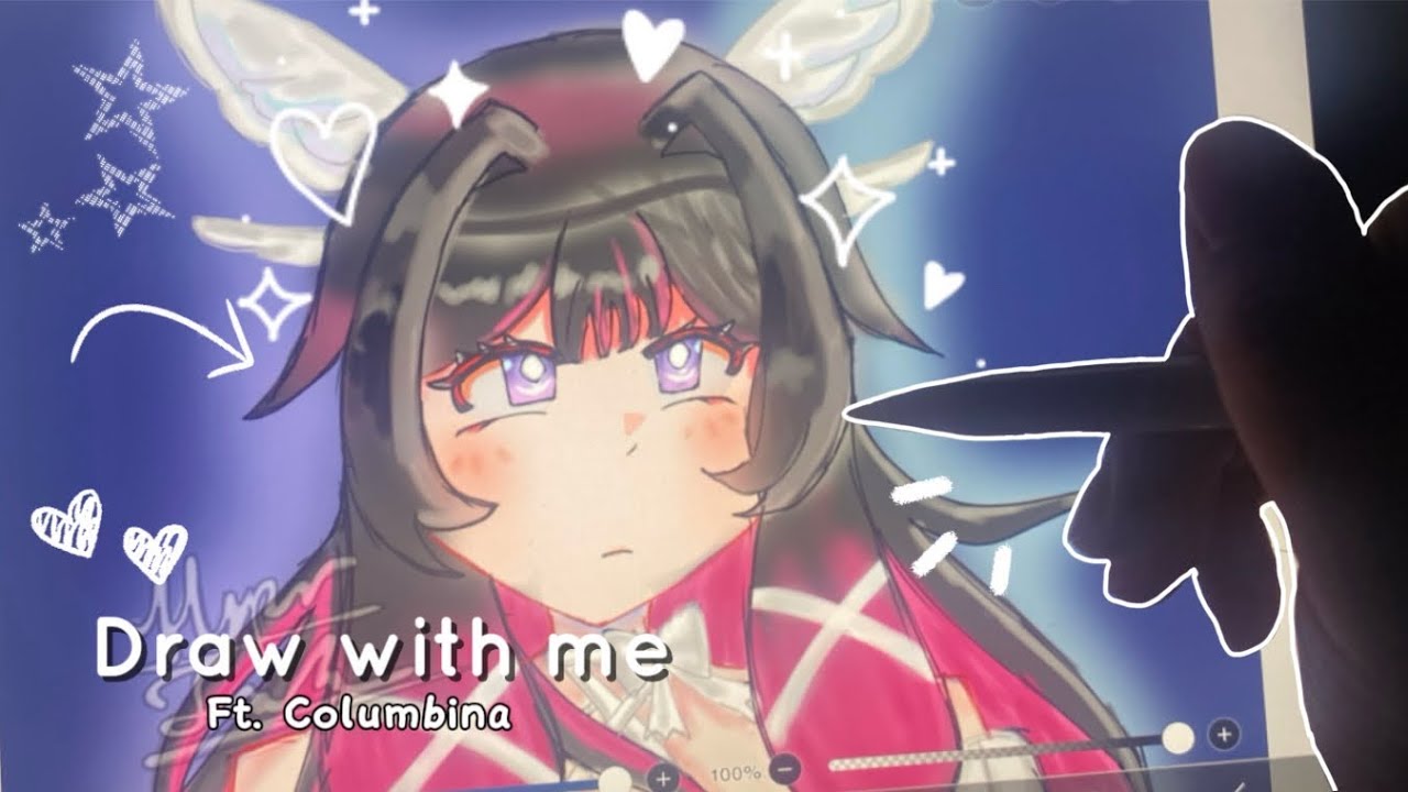 Draw with me *ੈ✩‧₊˚ִֶָ🎀 || Columbina *ੈ✩ִֶָ🪽་༘ || cozy art video ❀⋆.ೃ࿔*:･
