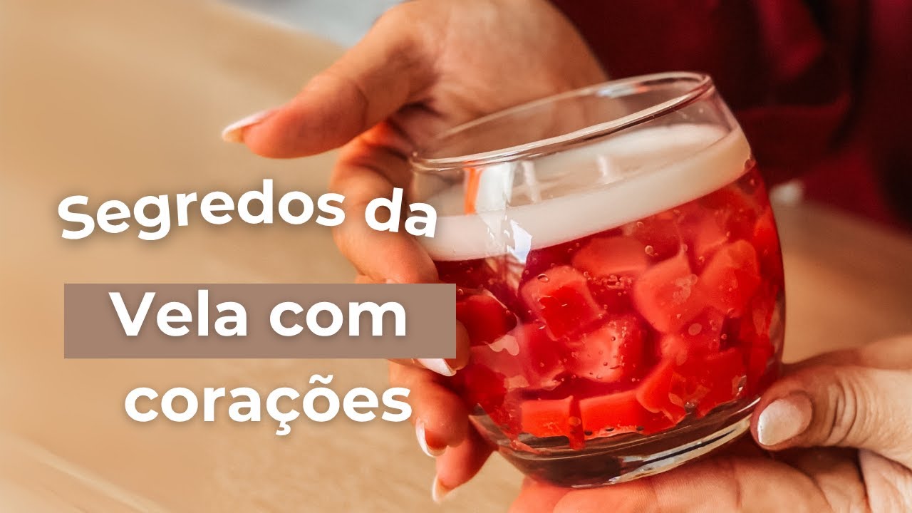 Como fazer vela com parafina gel e corações - Vela com corações