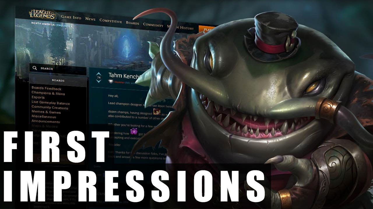 Tahm Kench Gameplay - League of Legends | First Impressions HD