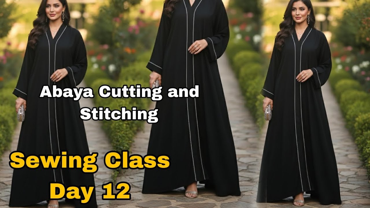 Abaya Cutting and stitching Full Tutorial In Hindi Step by Step| Burqa Cutting stitching#nikab#dress