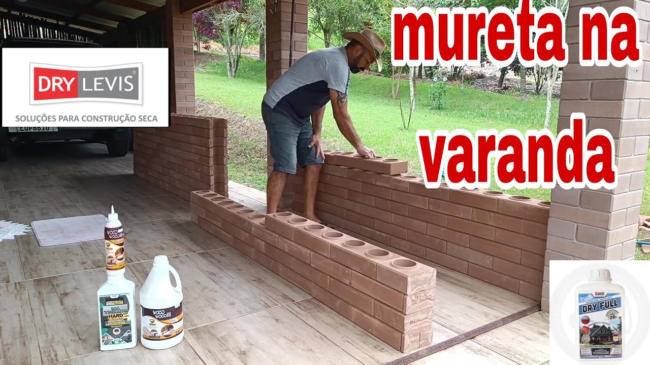 TIJOLO ECOLÓGICO ,muro da varanda feito com tijolo de 30X15X7,5cm