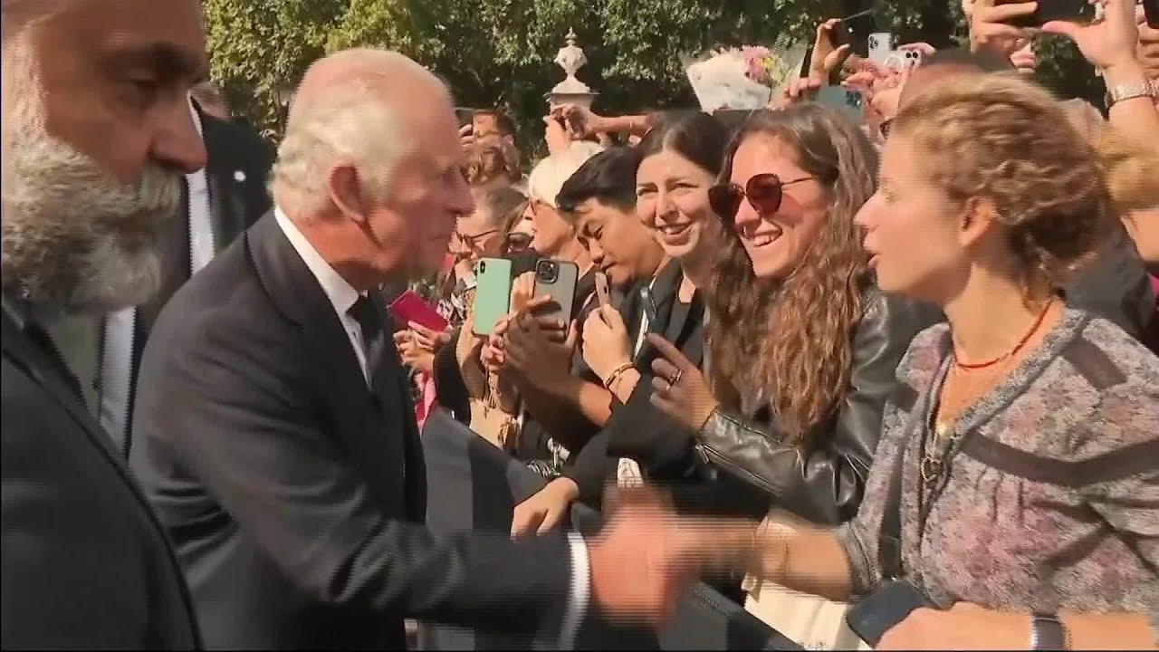 Queen Elizabeth II Death: King Charles Greeted by Supporters in London