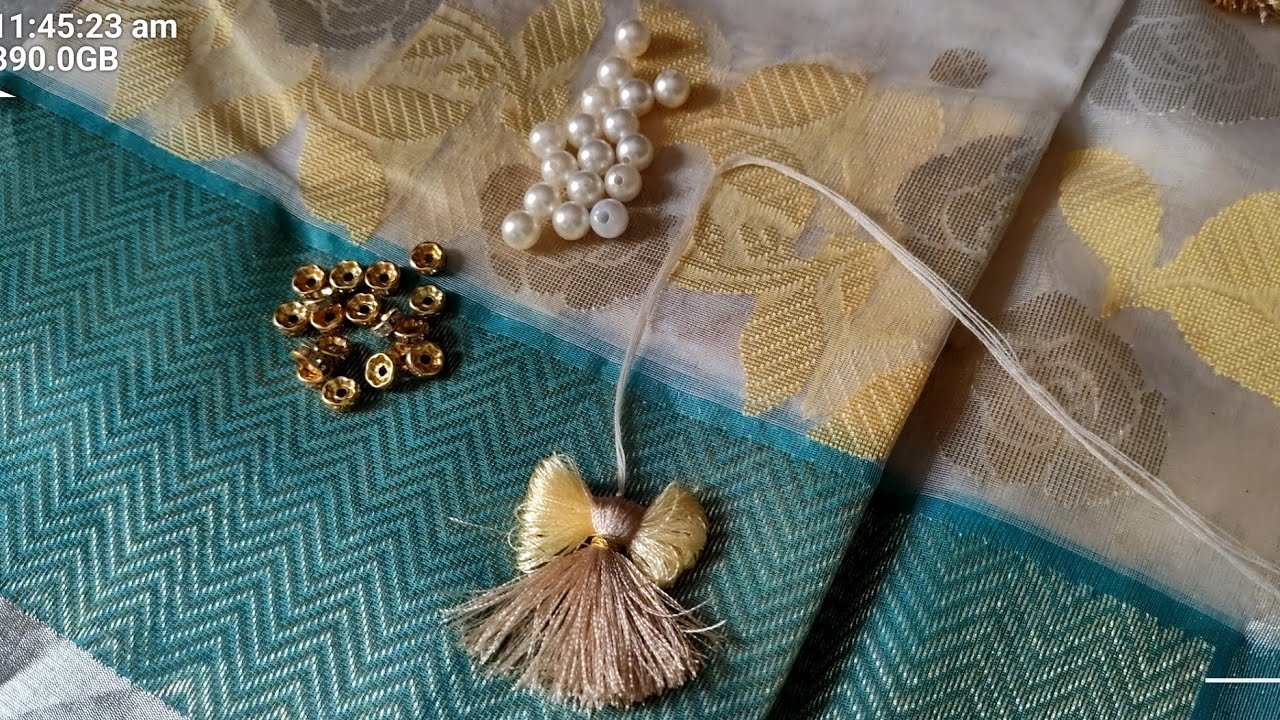 Totally New Pattern grand saree kuchu design tassel || How to make new design saree kuchu tassels