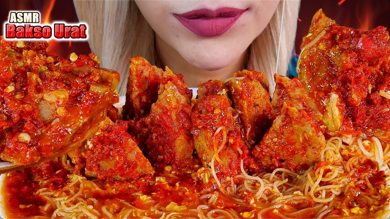 PANAS❗️ASMR BAKSO URAT MERCON BIHUN KUAH PEDAS HOT JELETOT🔥🌶 SPICY TENDON MEATBALL