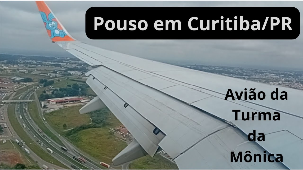 Curitiba/PR 🇧🇷 - Pouso no Aeroporto Afonso Pena  com avião da Turma da Mônica.