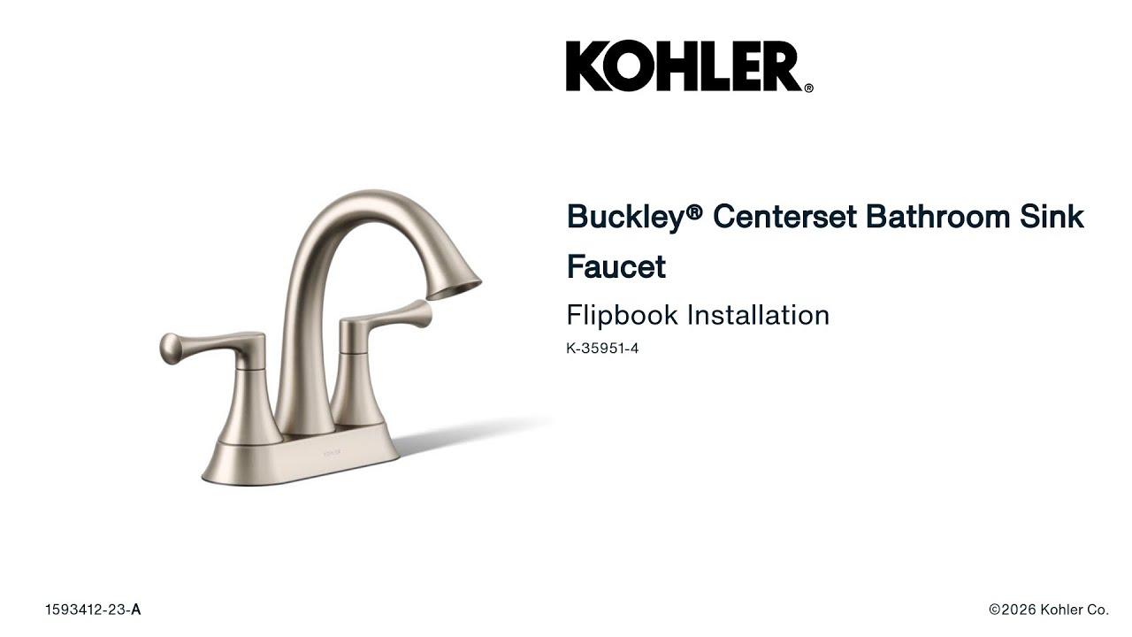 Установка смесителя для раковины Buckley&reg; Centerset в ванной комнате (с помощью Flipbook Installa...