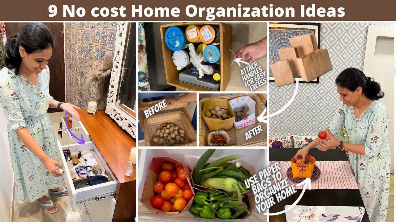 9 NO COST Home Organization Ideas | Organize Home Without Spending Money