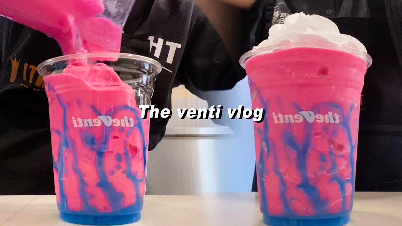 [더벤티 Cafe Vlog](ENG)유니콘아 그렇게 됐다. 짜요짜요 딸기맛 나는 프라페 맛있게 만드는 더벤티 알바생 브이로그｜cafe vlog｜더벤티 평일알바