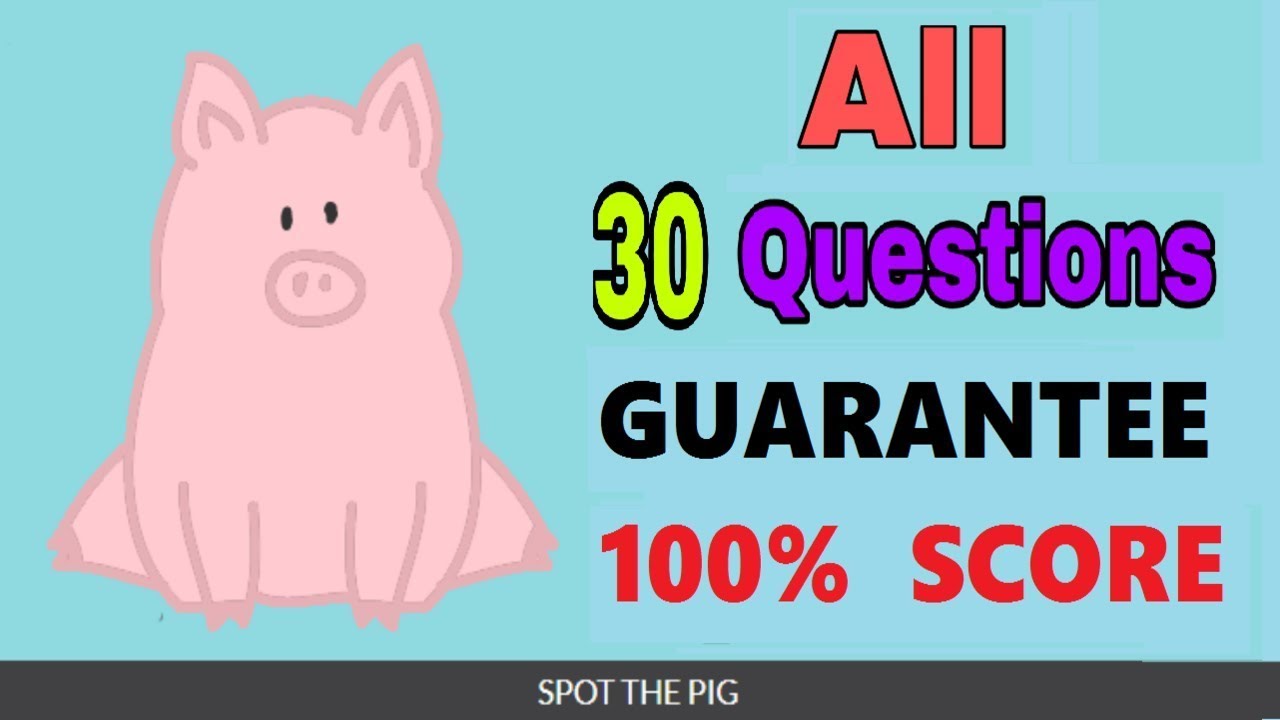 Spot the pig quiz answers | Latest Updated Version | All 30 Possible questions | quizdiva
