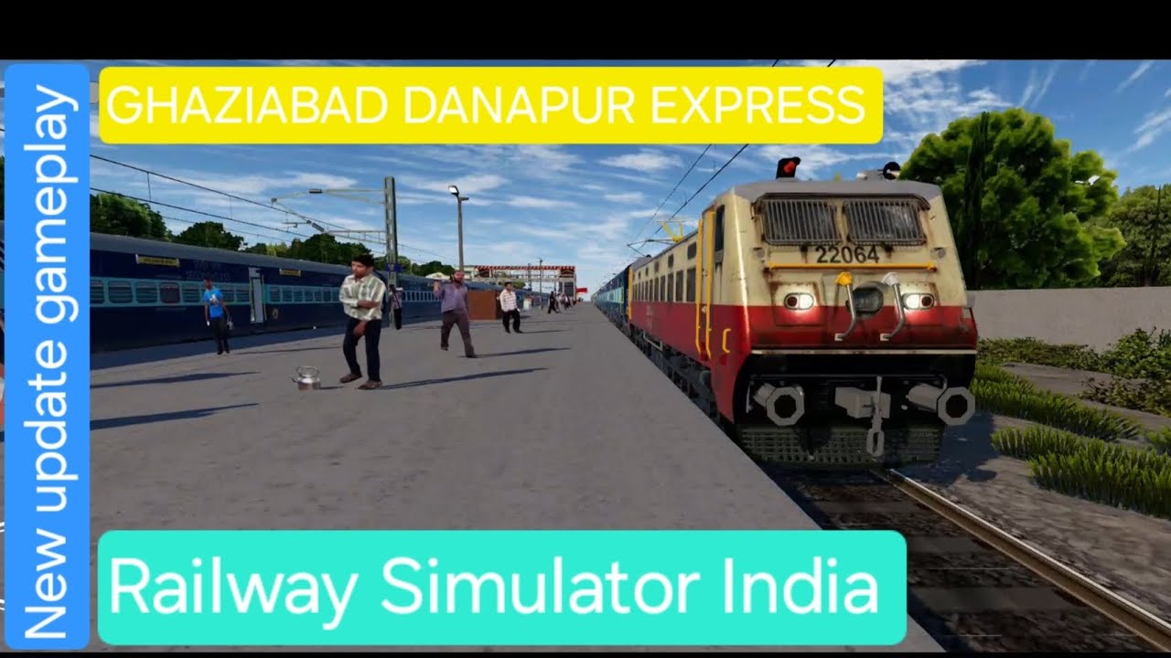 Railway simulator india new update.Ghaziabad Danapur express driving with many Xings. #wap1 #wap4 