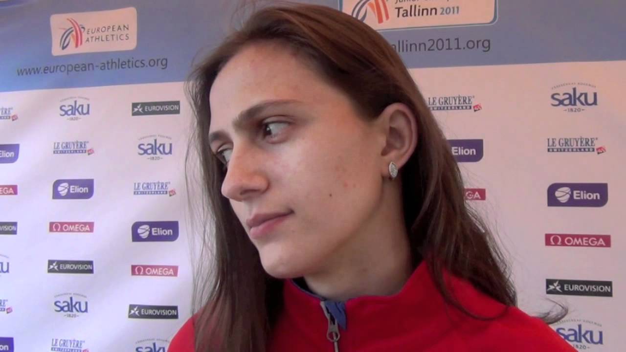 Maria Kuchina (RUS) after winning the High Jump