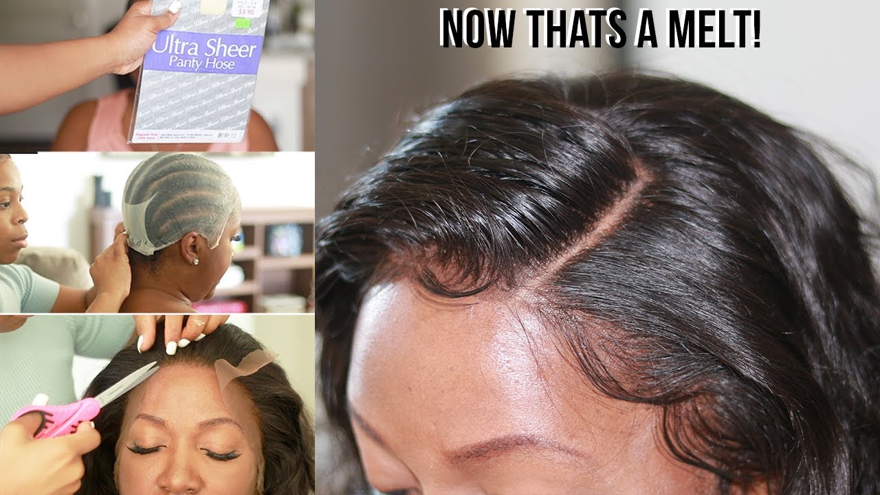 CLIENT SERIES: HOW TO: Tint Lace, apply panty hose stocking cap on LACE FRONT WIG | WOW AFRICAN