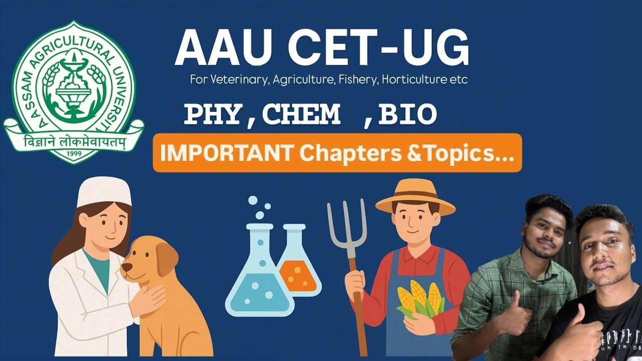 IMPORTANT CHAPTER & TOPICS FOR AAU CET-UG 2025.VETERINARY/AGRICULTURE/FISHERY etc.