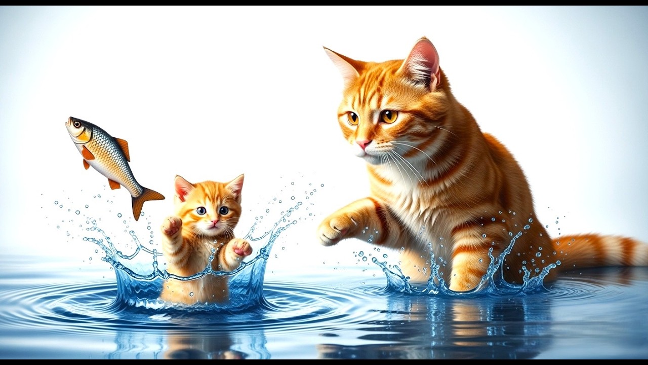 Mama Cat Repairs Kitten’s Broken Toy Fish After It Gets Lost | Emotional Cat Story