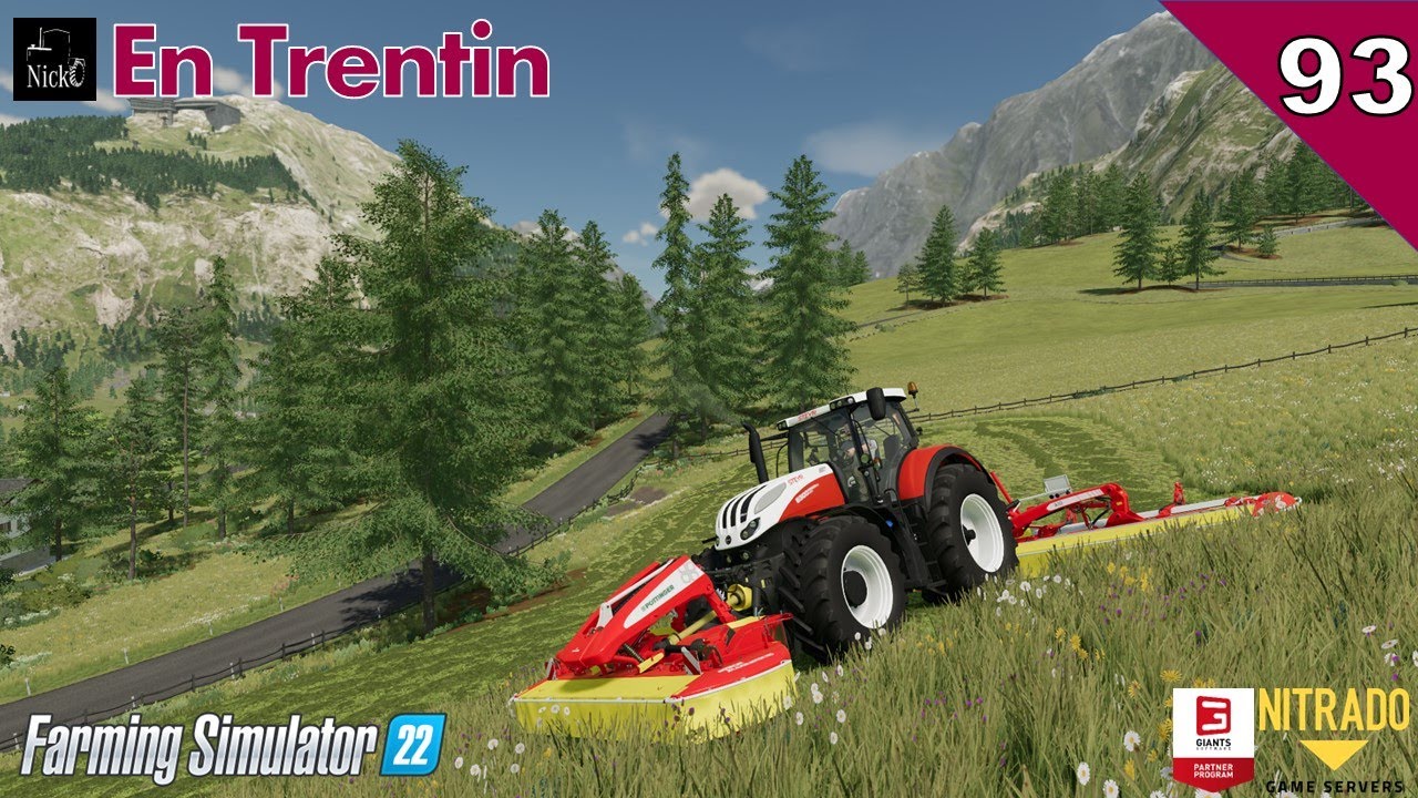 FARMING SIMULATOR 22 ⛰️ En Trentin 🌲 Sfalcio prati: inizia la fienagione in alta montagna ep. 93