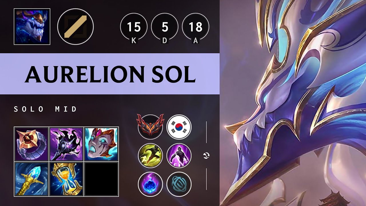 Aurelion Sol Mid vs Kennen - KR Grandmaster Patch 25.19