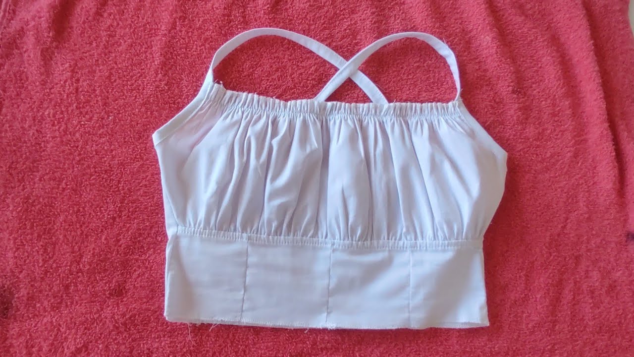 tutorial corte y confección blusa fruncida,ruchada en el busto