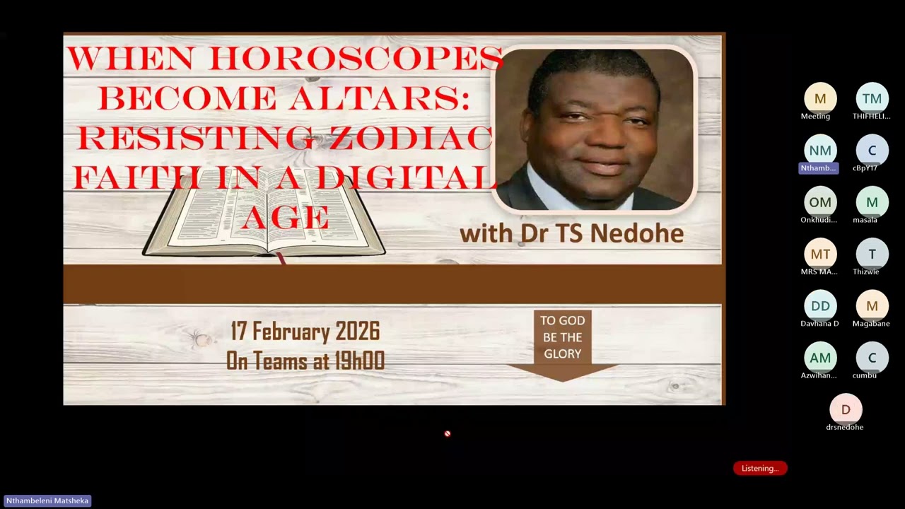 Bishop Dr TS Nedohe Vhaporofita vha u vumba na Christianity