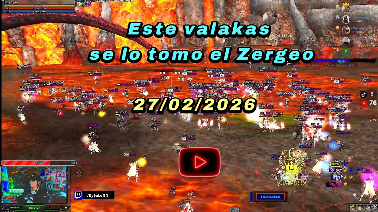 🔴[L2 Sudamerica x10 ]  Epic boss valakas + relato y raeccion del pvp  - 27/02 #mmorpg #l2 #lineage2