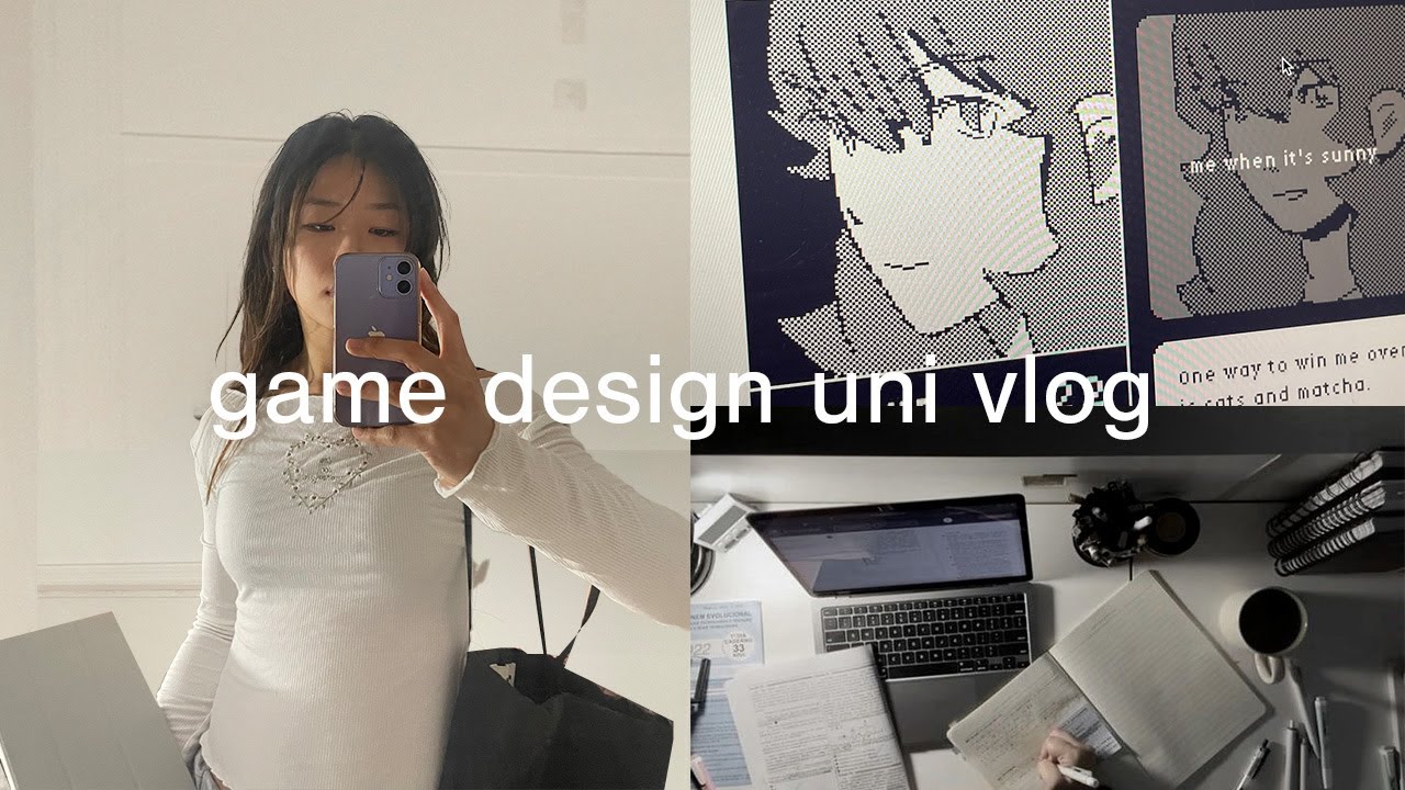 HOW I STAY PRODUCTIVE uni vlog 🎀 notion point system, game UI design process, 3d modeling finals