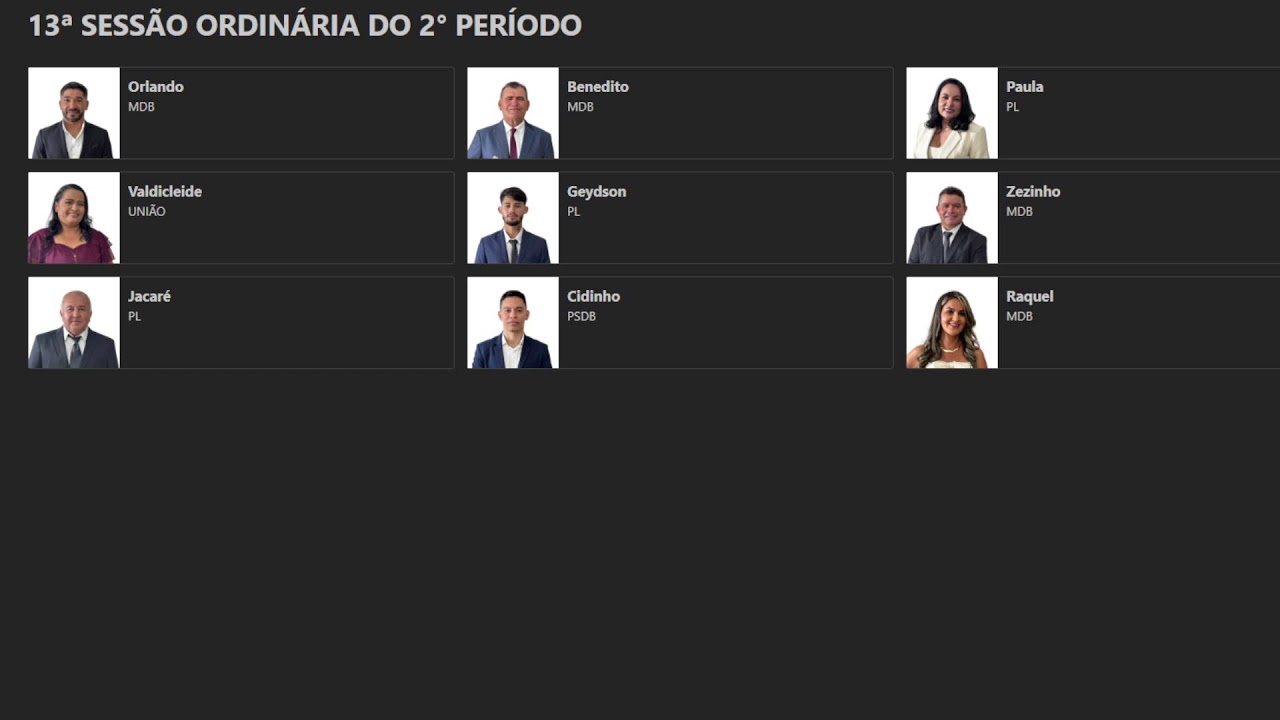 13ª SESSÃO ORDINÁRIA DO 2º PERIODO LEGISLATIVO - 13ª LEGISLATURA / 2025-2028 -