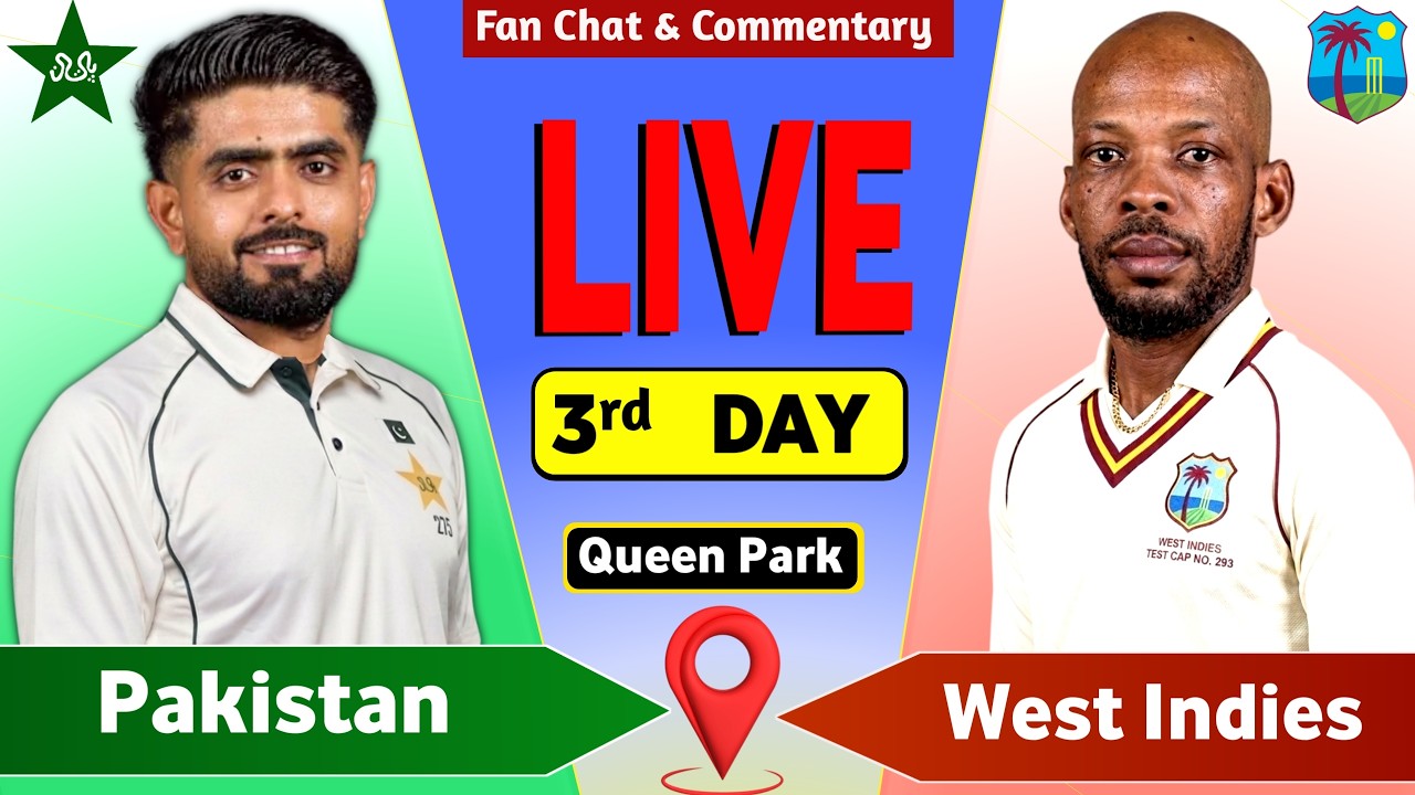 PAK vs WI Live Match Today | Pakistan vs West Indies 2nd Test Day 3 Live Commentary | PAK BAT