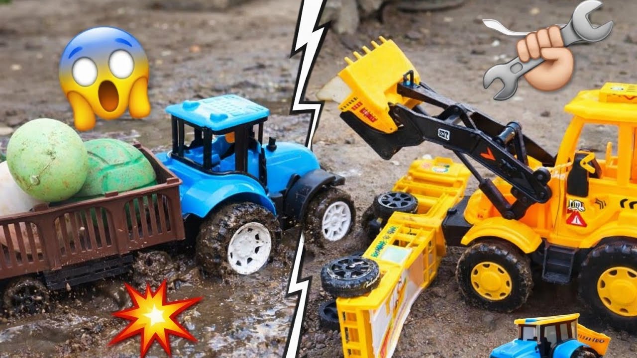 🚛 Tata Truck Aur Dumper Ka Accident 😱 JCB Rescue Action | Toy Truck Story